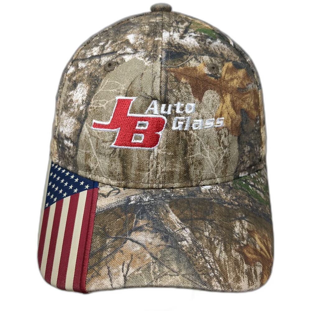 Outdoor Cap Baseball Cap Brown One Size Camo American Flag JB Auto Glass Hat